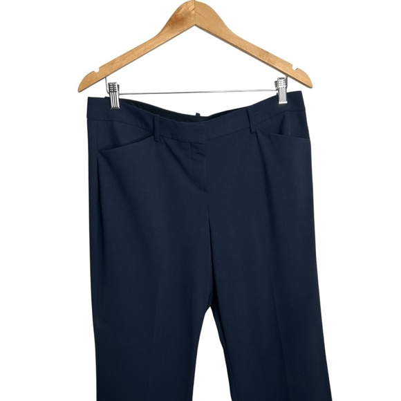 Theory Custom Max 2 Deep Navy Edition Career Dress Virgin Wool Trousers Size 12 - Picture 3 of 9